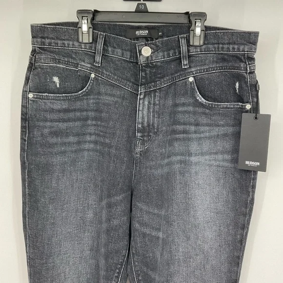 Hudson Jeans Holly High Rise Straight in Washed Black Size 33 NWT - Picture 5 of 10
